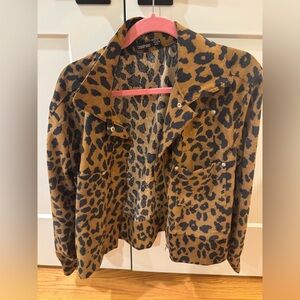 Boohoo Tan Leopard Print Utility Jacket